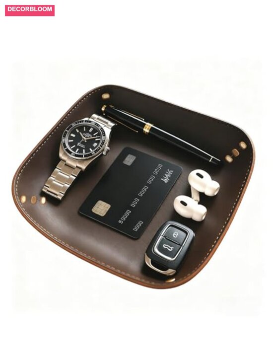 Other - Genuine Leather Valet Tray Handmade Catchall Organizer for Desk Nightstand